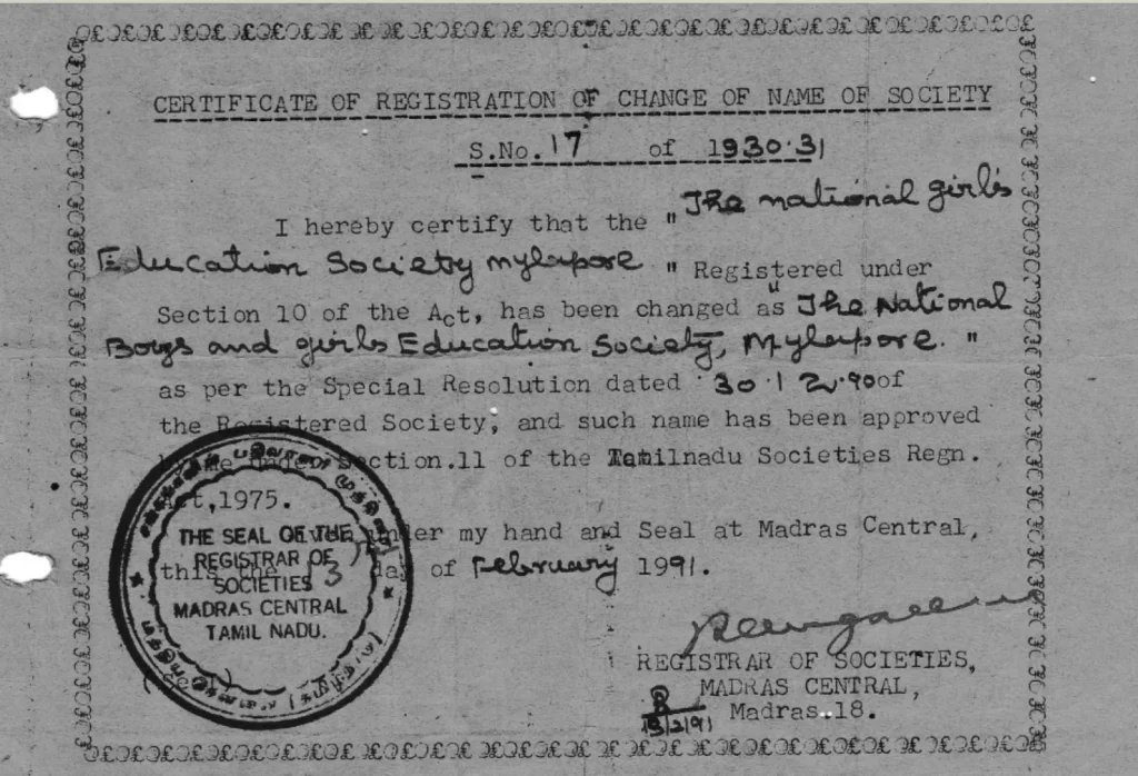 Formal registration of the society